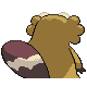 Bibarel - HeartGold SoulSilver (Back View (Shiny))
