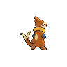 Buizel - Black White (Back View)