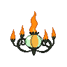 Chandelure - Black White (Back View (Shiny))