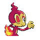 Chimchar - Platinum (Back View (Shiny))
