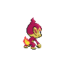 Chimchar - Black White (Back View (Shiny))