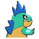 Croconaw - Diamond Pearl (Back View (Shiny))