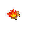 Cyndaquil - Black White (Back View (Shiny))