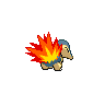 Cyndaquil - Black White (Back View)