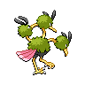 Dodrio - Black White (Back View (Shiny))