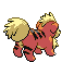 Growlithe - Black 2 White 2 Black White Animated (Back View)