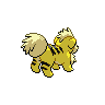 Growlithe - Black White (Back View (Shiny))
