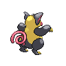 Grumpig - Black White (Back View (Shiny))