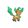 Leafeon - Black White (Back View (Shiny))