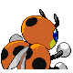 Ledian - HeartGold SoulSilver (Back View (Shiny))