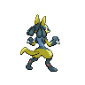 Lucario - Black White (Back View (Shiny))