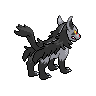 Mightyena - Black White (Back View)