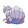 Ninetales - Black White (Back View (Shiny))