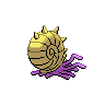 Omastar - Black White (Back View (Shiny))