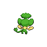 Pansage - Black White (Back View (Shiny))