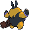 Pignite - Black White Animated (Back View (Shiny))