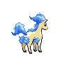 Ponyta - Black White (Back View (Shiny))