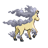 Rapidash - Black White (Back View (Shiny))