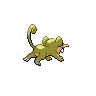 Rattata - Black White (Back View (Shiny))
