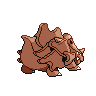 Rhyhorn - Black White (Back View (Shiny))