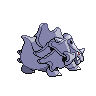 Rhyhorn - Black White (Back View)