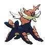 Samurott - Black White (Back View (Shiny))