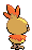 Torchic - Black 2 White 2 Black White Animated (Back View (Shiny))