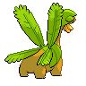 Tropius - Black White (Back View (Shiny))