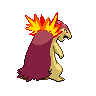 Typhlosion - Black White (Back View (Shiny))